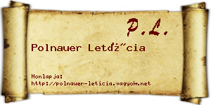 Polnauer Letícia névjegykártya